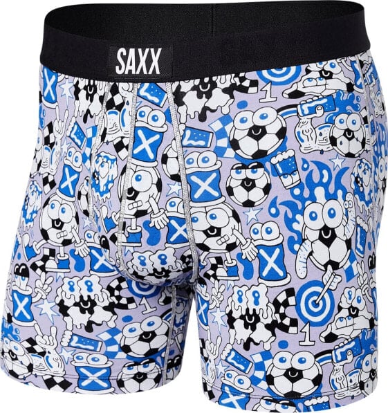 SAXX Bokserki męskie szybkoschnące SAXX VIBE Boxer Brief piłki- niebieskie L