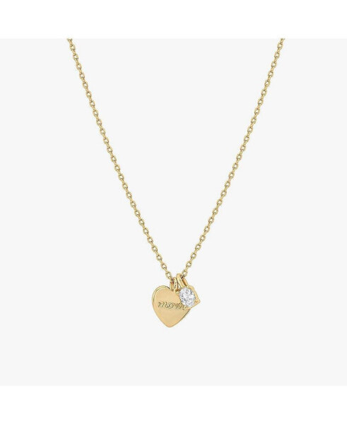 Mom Heart Necklace with Charm