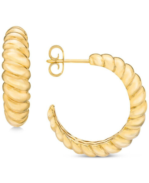 Серьги Italian Gold Croissant Twist Hoop
