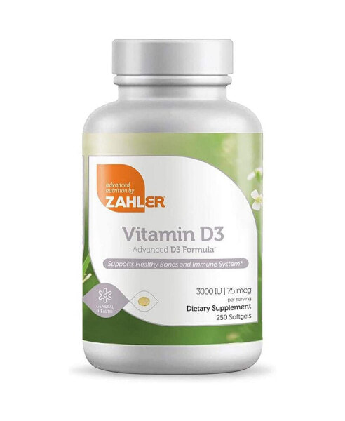 Витамин D Zahler 3000 МЕ - 250 мягких гелей