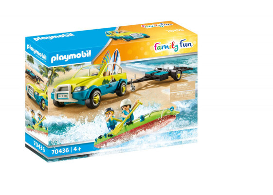 Игровой набор Playmobil Семейный пляжный автомобиль с прицепом для каноэ - Мальчик / Девочка - 4 года - Пластик