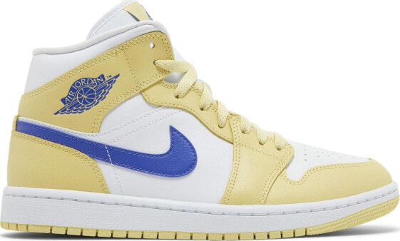 [BQ6472-701] Womens Air Jordan RETRO 1 MID 'LEMON WASH LAPIS'