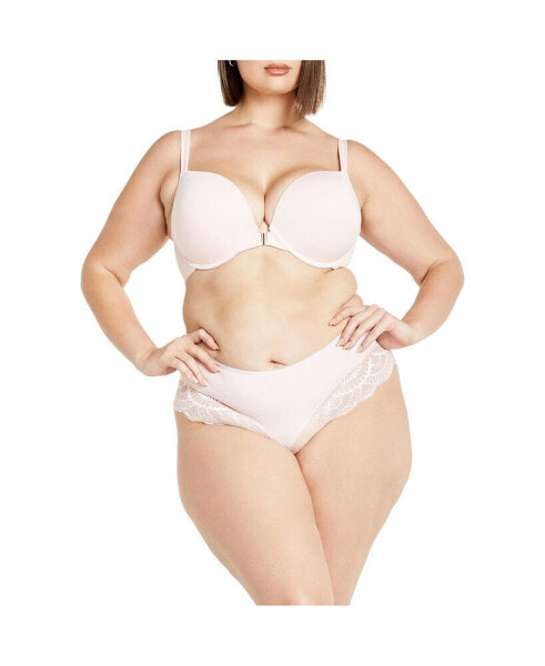 Plus Size Smooth & Chic Front Close Cotton Push Up Bra