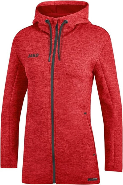 Jako Jas Met Capuchon Premium Basics Dames Rood Gemeleerd Maat 40