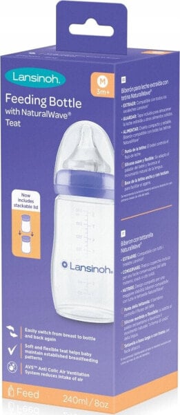 Lansinoh Lansinoh, Butelka plastikowa ze smoczkiem NaturalWave Teat, 160 ml