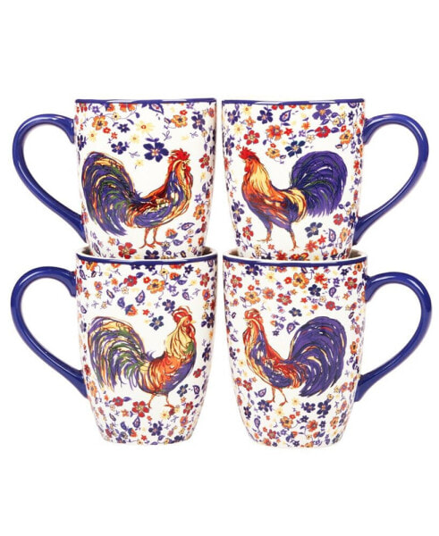 Morning Rooster Set of 4 Mugs