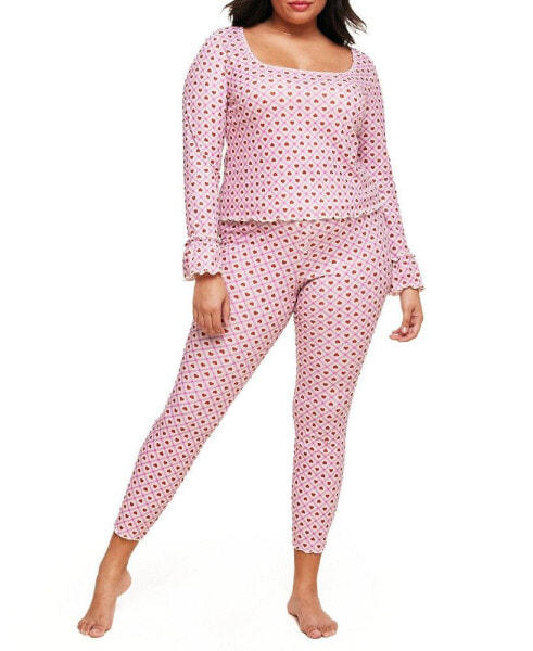 Audra Women's Plus-Size Pajama Long Sleeve Top & Legging Set