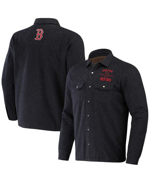 Men's Darius Rucker Collection by Black Boston Red Sox Ringstop Full-Snap Shacket