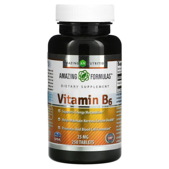 Витамин amazing nutrition B6, 25 мг, 250 таблеток