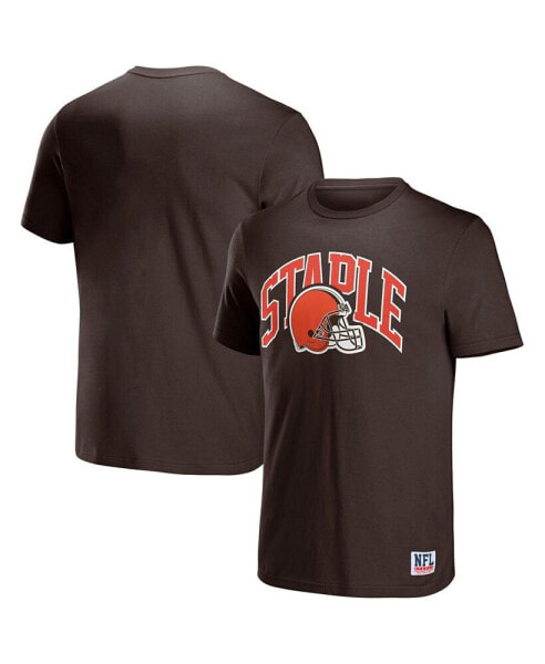 Men's NFL X Staple Black Cleveland Browns Lockup Logo Short Sleeve T-shirt