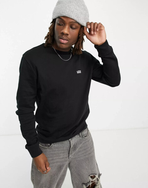 Vans core small logo sweatshirt in black