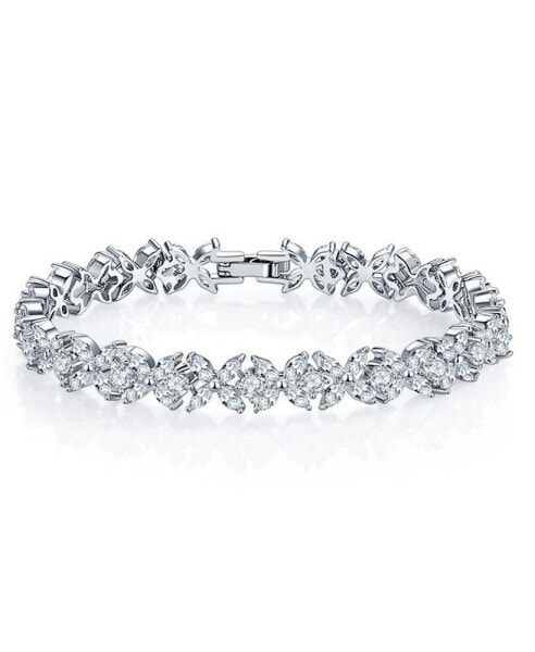 Marquise Cut Cubic Zirconia Tennis Bracelet with Cubic Zirconia