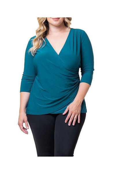 Plus Size Femme Fatale Faux Wrap Top