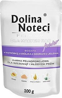 Влажный корм для собак Dolina Noteci PREMIUM JUNIOR МАЛЕ РАСЫ с печенью кролика с сердцем оленя 100 г