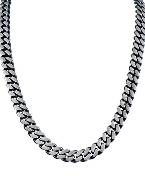 Men's Classic Curb Chain 24" Necklace in Blue-Plated Stainless Steel