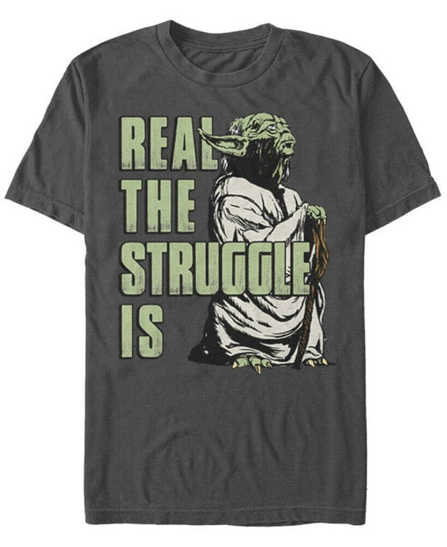 Men's Star Wars Yoda Real The Struggle Is Short Sleeve T-shirt