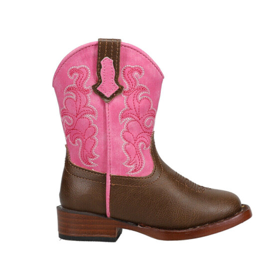 Roper Blaze Pink Shaft Square Toe Cowboy Toddler Girls Size 5 M Casual Boots 09