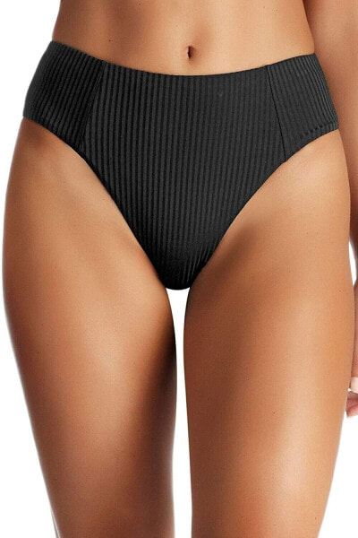 Vitamin A Women's 167004 Black Sienna High Waist Bikini Bottom Swimwear Size S