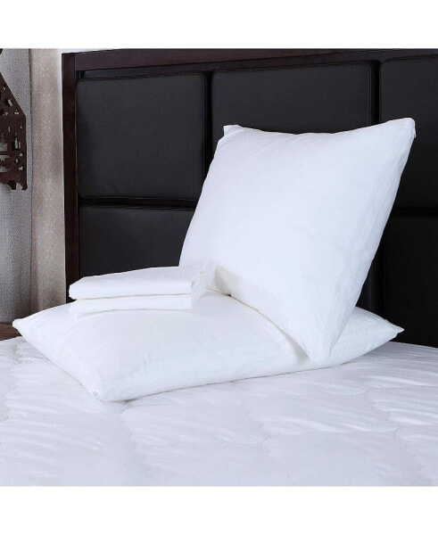 100% Cotton Wedge Pillow Protector with Zipper – White (25x25x10x2)
