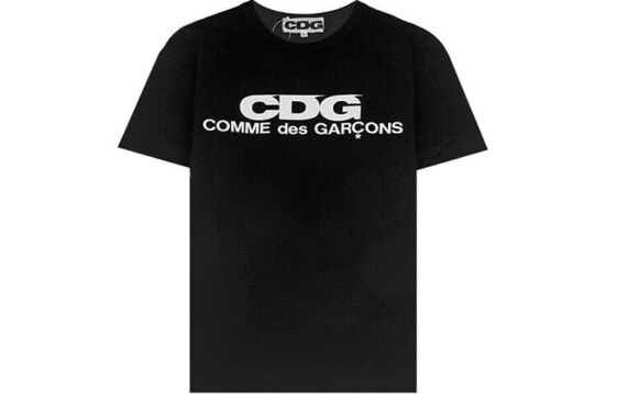 Футболка CDG Des Garcons с логотипом, мужская/женская, черная, модель SZ-T005-051-1