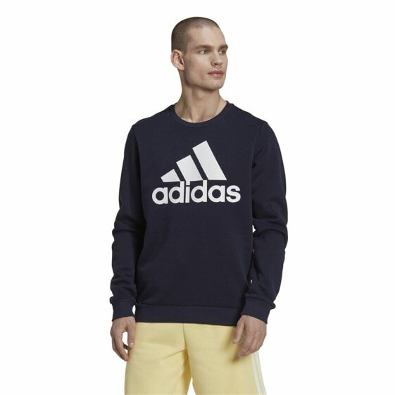Толстовка без капюшона мужская Adidas Essentials Big Logo Тёмно Синий Темно-синий