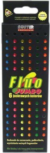 Noster Kredki ołówkowe 6 kolorów Fluorescencyjne Jumbo