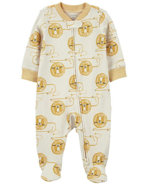 Baby Lion 2-Way Zip Cotton Blend Sleep & Play Pajamas 6M