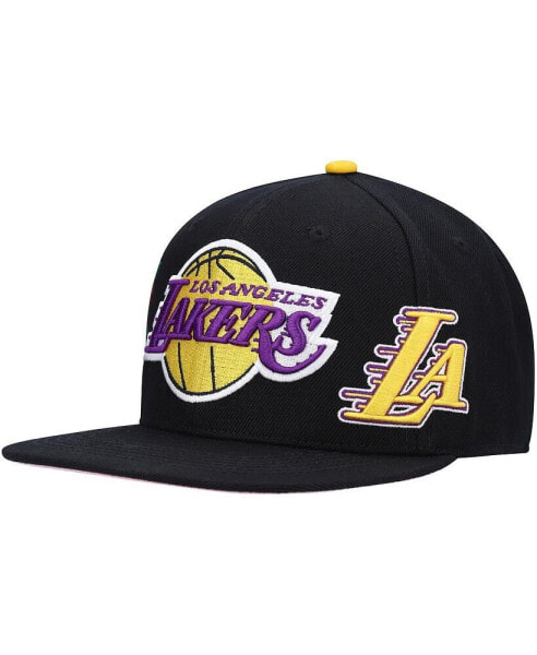 Men's Black Los Angeles Lakers Roses Snapback Hat