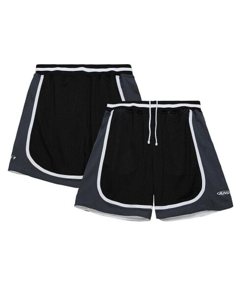 Men's AND1 Black, Green AND1 OG Game Mesh Reversible Shorts