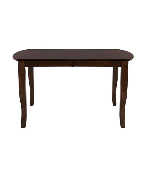 Dark Cherry Finish Simple Design 1Pc Dining Table With Separate Extension Leaf Mango Veneer Wood Dining Furniture