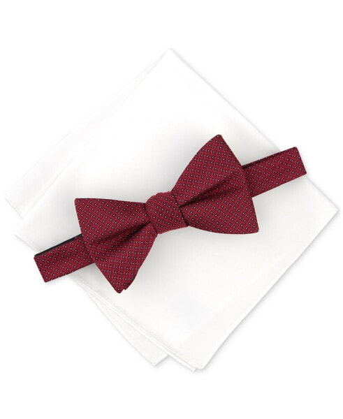 Men's Belwood Stripe Bow Tie & Solid Pocket Square Set, Created for Macy's