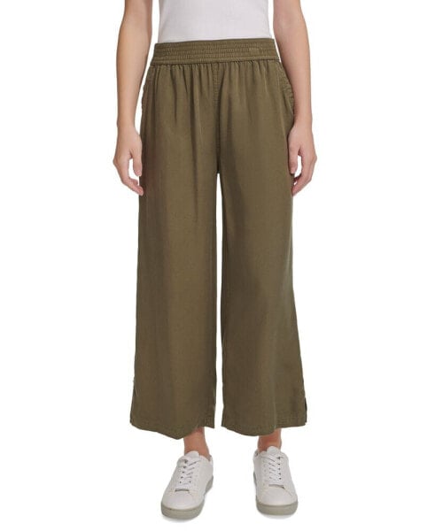 Petite High-Rise Cropped Wide-Leg Pants