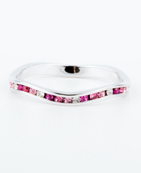 Кольцо Macy's Pink Multi Crystal Stackable SR103