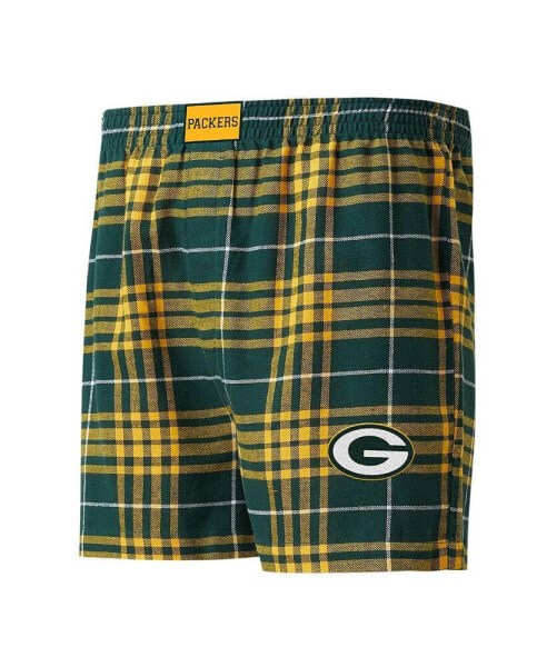 Men's Green, Gold Green Bay Packers Concord Flannel Boxers
