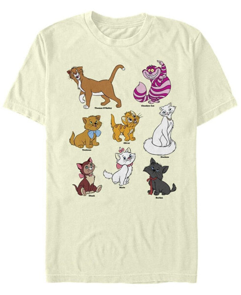 Men's Disney Cats Grid Short Sleeve Crew T-shirt