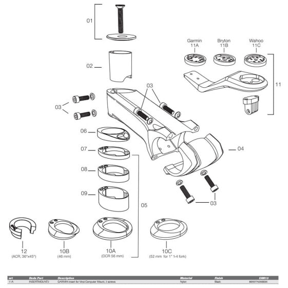 DEDA Adapter For Support Garmin Handlebar Vinci