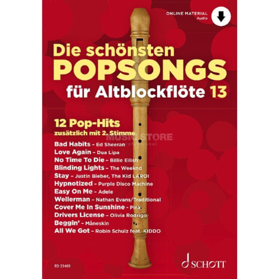 Schott Music Die schönsten Popsongs für Alt-Blockflöte 13