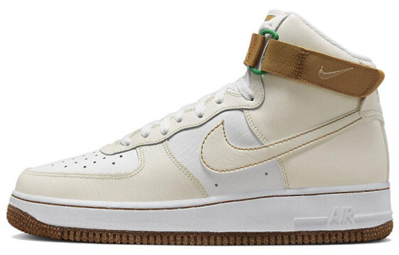 Nike Air Force 1 High inspected by swoosh 高帮 板鞋 男款 白棕 / Кроссовки Nike Air Force 1 High DX4980-001
