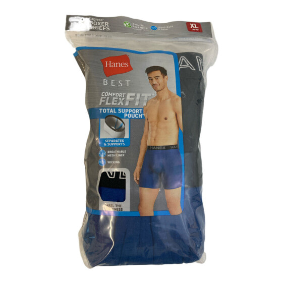 Hanes Best Men's Comfort Flex Fit Total Support Pouch Boxer Briefs, 4 Pack