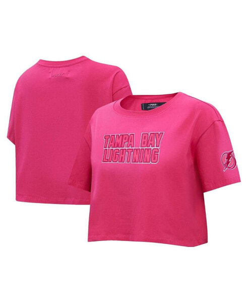 Women's Tampa Bay Lightning Triple Pink Cropped Boxy T-shirt
