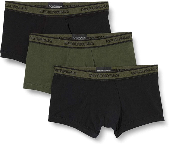 Emporio Armani 270044 Men's Multipack Core Logo 3-Pack Trunks Underwear Size M