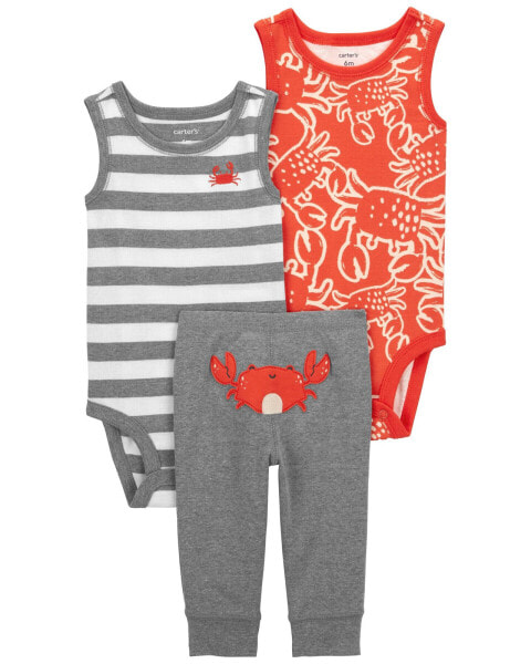 Baby 3-Piece Crab Little Character Set NB