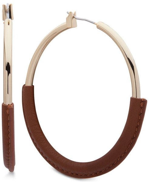 Серьги Ralph Lauren Leather-Wrapped Large Hoop