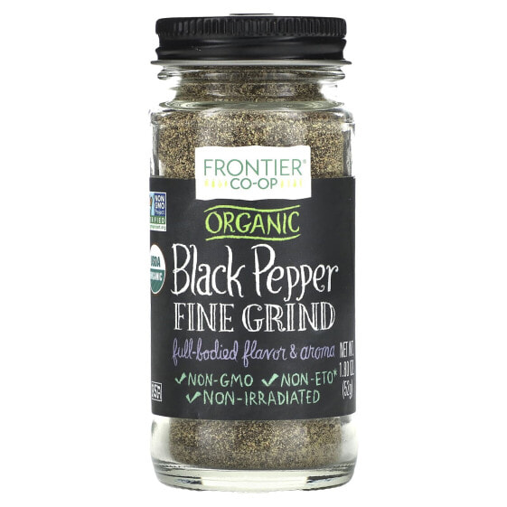 Organic Black Pepper, Fine Grind, 1.80 oz (52 g)