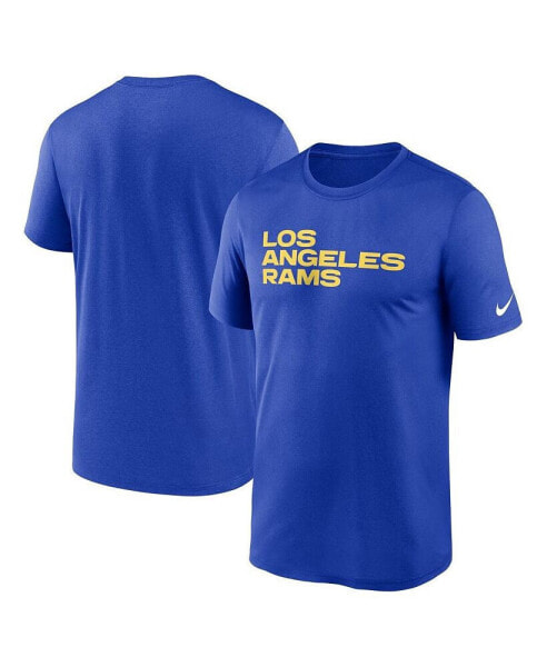 Men's Royal Los Angeles Rams Legend Wordmark Performance T-shirt