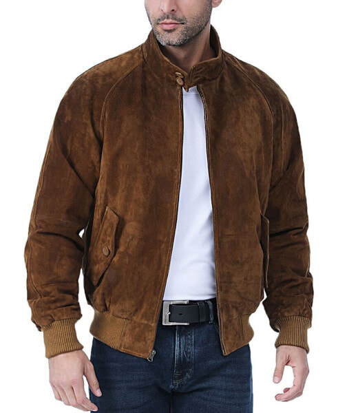 Men WWII Suede Leather Bomber Jacket