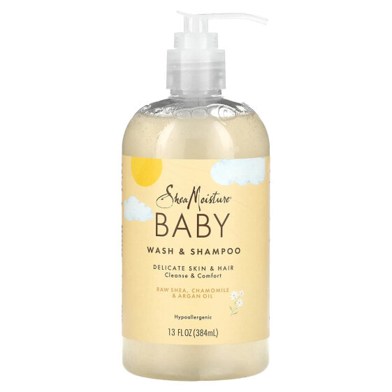 Средство для купания детское SheaMoisture Baby Wash & Shampoo, Raw Shea, Chamomile & Argan Oil 384 мл