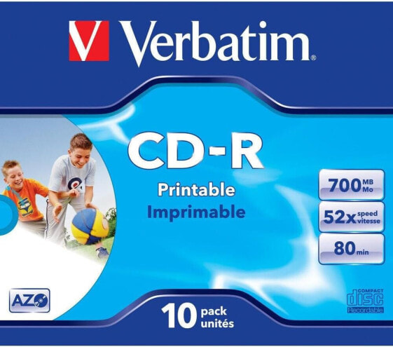 Verbatim CD-R AZO Crystal 700 MB, Pack of 25 Spindle, CD Blanks, 52x Burning Speed with Long Life, Blank CDs, Audio CD Blank, for Photos & Videos & Documents