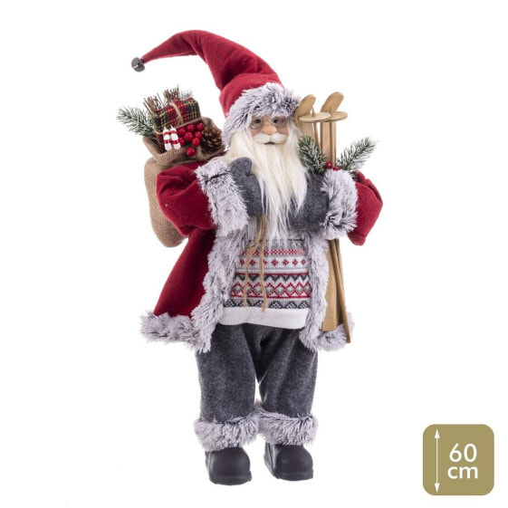 Новогоднее украшение Shico Дед Мороз разноцветный деревянный пластик полистоун ткань 60 см