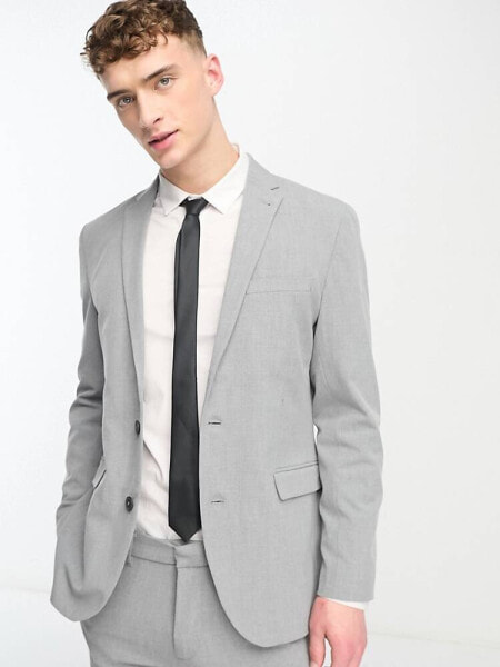 New Look slim suit jacket in grey